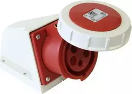 PCE Fiksuotas lizdas 32A 5P 400V raudona IP67 (1252-6p)