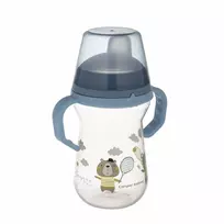 Canpol babies gertuvė su silikoniniu snapeliu FirstCup 250ml BONJOUR PARIS (56/613_blu)