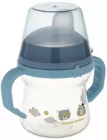 Canpol babies gertuvė su silikoniniu snapeliu FirstCup 150ml BONJOUR PARIS (56/612_blu)