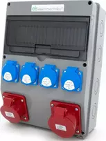 ELS Elektrotechnika Statybinis skirstomasis skydas 32A/5 + 16A/5 + 4*GS 230V, laidinis, neįrengtas, stacionarus korpusas, langas 12M, 12NO411