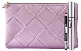 Set Pupa: Multiplay Double-Ended Eyeshadow & Kajal Akių apvadas 2-In-1 09 Deep Juodas 1.2 g + Vamp! Paraben-Free Extra Volume Blakstienų tušas 100 Juodas, 9 ml + Textile Makeup Bag Rožinė