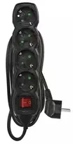 Emos Ilgiklis 4 lizdų 5.0m su įžeminimu, su jungikliu (juodas) 1.5mm²
