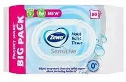 ZEWA Wet Toilet Wipes "Sensitive", 80pcs