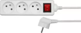 AW-Tools AWTOOLS HOME ilgintuvas Baltas 4 lizdai 3.0m su įžeminimu, jungikliu