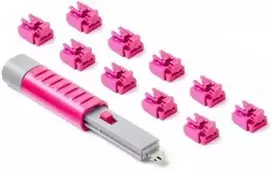 Tinklo Priedas - SmartKeeper NL03PKPK 10 RJ45 Uosto Blokatoriai su Užraktu Rožiniai