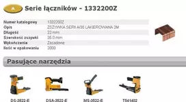BOSTITCH ZSZYWKI A 22mm 2000szt DO ZAMYKARKI DO KARTONÓW