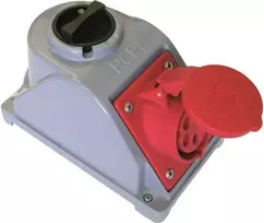 PCE Kištukinis lizdas su jungikliu L- 0- P 32A 4P 400V IP44 COMBO- POL (960624401W)