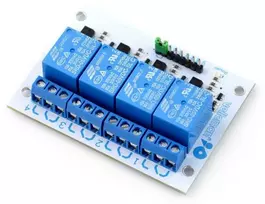 Relės modulis Velleman 4 kanalai - 10A/250VAC kontaktai - 5V ritė