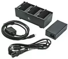 Zebra 3 Slot Baterija Charger; ZQ300 serija; apima maitinimo šaltinį ir ES maitinimo laidą