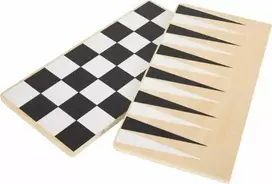 Small Foot Rinkinys mediniai stalo žaidimai 3in1 šachmatų šaškės Backgammon Dėlionės žaidimas
