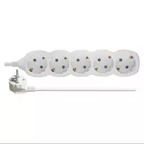 Emos Ilgiklis 5 lizdų 1.5m su įžeminimu (baltas) 1.5mm²