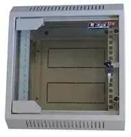 LEXI-Net 10" sieninė spinta 6U 310x260, stiklinės durys, virintos, pilkos spalvos