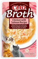 Churu Kačių skanėstai - INABA Ciao Broth Vištiena ir Lašiša 12x40g