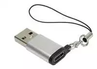 „PremiumCord“ adapteris USB3.0 A kištukas – USB-C Female, sidabro spalvos su pakabinama ąsele