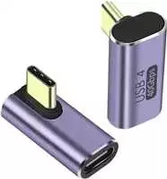 PremiumCord Adaptér USB-C na USB-C, USB 4.0, zahnutý 90°