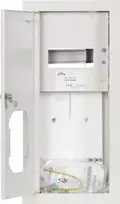 Sabaj System Sabaj Įleidžiamas elektroninio skaitiklio skirstomasis įrenginys su užraktu ir stiklo skydeliu RAL 9003 RL 1F 7E ZSZ