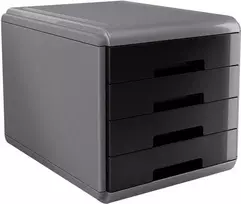 Arda organizatorius MyDesk pilkas- juodi 4 stalčiai (18P4PN)