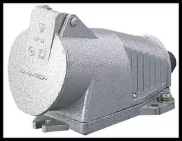 Polam Nakło Fiksuotas lizdas 32A 3P + Z IP44 metalo 380V apvalūs varžtai 2143-126