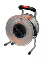 PCE JAWOR ritės ilgintuvas 50m H03VV-F 3x1.5 užtvindytas kištukas 16A IP44