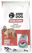 JOHN DOG Good Form Medium and large breeds Pork with jautiena – sausas Maistas šunims – 3kg