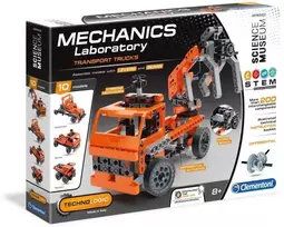Clementoni, Mechanikos laboratorija, Transporto sunkvežimiai, Konstrukcijos rinkinys, Berniukams, 8+ metų