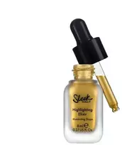 „Sleek MakeUP Eliksyras“ skysti šviesinamieji lašai pečiams ir dekoltė sričiai, auksiniai, 8 ml
