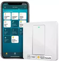 Ecost prekė po grąžinimo Meross HomeKit Smart Light Switch, 2way WiFi Wall Switch reikalauja neutral (Atnaujinta)