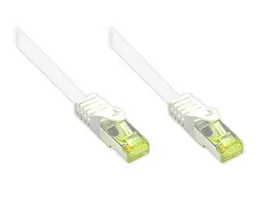 Good Connections Geros jungtys. RJ45 komutacinis kabelis su Cat.7 Roh apsauga ir skląsčio apsauga (RNS), S/FTP, PiMF, be halogenų, 600MHz, OFC, baltas, 0,15m, geros jungtys (8070R-002W).