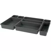 Storage Solutions Stalčių Tvarkyklės - 8 vnt komplekte, pilka spalva