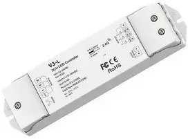 SKYDANCE V3-L nuolatinės įtampos RGB valdiklis, 12-48V, 3x 6A, Push Dimm