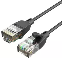 Vention UTP 6A kategorijos tinklo kabelio ventiliacija IBIBF 1 m juodas plonas tipas