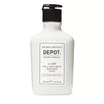 „Depot 400 Shave Specifications No. 402“ raminamasis skystis prieš ir po skutimosi su eteriniais aliejais, 100 ml