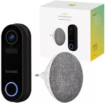 Hombli - Išmanusis durų skambutis 2, reklaminis rinkinys (durų skambutis 2 + varpelis 2), juodas