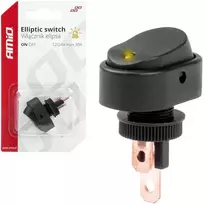 Elipsinis jungiklis su geltonu apšvietimu 12/24V max 30A ON/OFF AMIO-03088