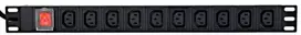 „Gembird EnerGenie EG-PDU-10C132C19“ maitinimo blokas (PDU), 10 vnt. C13 lizdų, 1U, 16A, C20 kištukas, 2 m kabelis, juodas