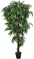 Dirbtinis mango medis, žalios spalvos, 150cm, 600 lapų
