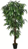 Dirbtinis mango medis, žalios spalvos, 80 cm, 300 lapų