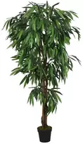 Dirbtinis mango medis, žalios spalvos, 200 cm, 1050 lapų