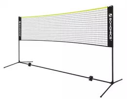 Songmics 4 m badmintono tinklas juodai geltonos spalvos