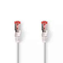 Nedis CAT6 tinklo kabelis - RJ45 jungtis | RJ45 jungtis | S/FTP | 0,25 m | Apvalus | LSZH | Baltas | Etiketė