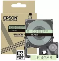 Epson Epson LabelWorks LK-4GAS - Grau auf Grun - Rolle (1,2 cm x 8 m) 1 Kassette(n) Hangebox - Bandkassette - fur LabelWorks LW-C410, LW-C610
