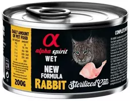 Alpha Spirit WET konservas sterilizuotoms katėms su triušiena 200g 6vnt