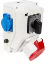 Elektro-Plast Montavimo rinkinys su lizdu 32A 5P + 2x2P + Z RS-Z (0-1) raudona (6276-00)