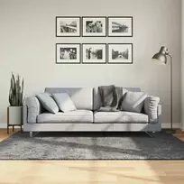 Kilimas HUARTE, antracito, 140x200 cm, trumpi šereliai