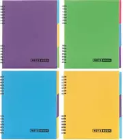 Bloknotas NOTEBOOK, EconoMix, B5, langeliais, 120 lapų, 60gsm, su spirale šone, plastikinis viršelis