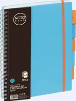 Bloknotas NOTOBOOK, Grand, A4, langeliais, 100 lapų, 80gsm, su spirale šone, mėlynos sp. plastikinis viršelis