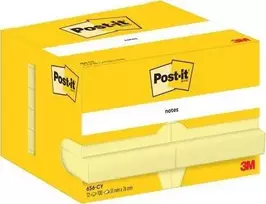 Lipnūs lapeliai 3M Post-it 51x76mm, geltonos spalvos, 12 vnt./pak.