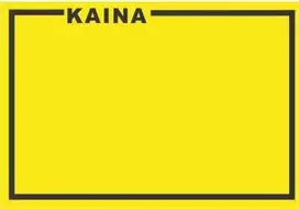 Lipnios etiketės su užrašu KAINA, 25x36mm, 1000 etik., geltonos sp.