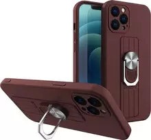 Hurtel Ring silikoninis dėklas skirtas Samsung Galaxy A72 4G, rudas