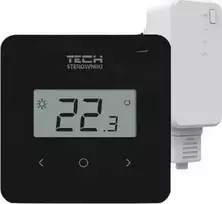 Tech Belaidis kambario valdiklis T-2.2, dvibutis su drėgmės matavimo, paviršiaus montavimo, juodas STT -2.2BK